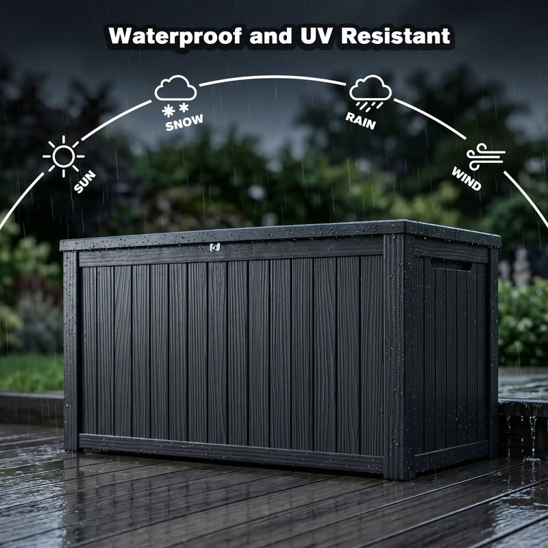 180 Gallon Large Outdoor Storage XXL Deck Box for Patio Furniture by HouseOfZazla