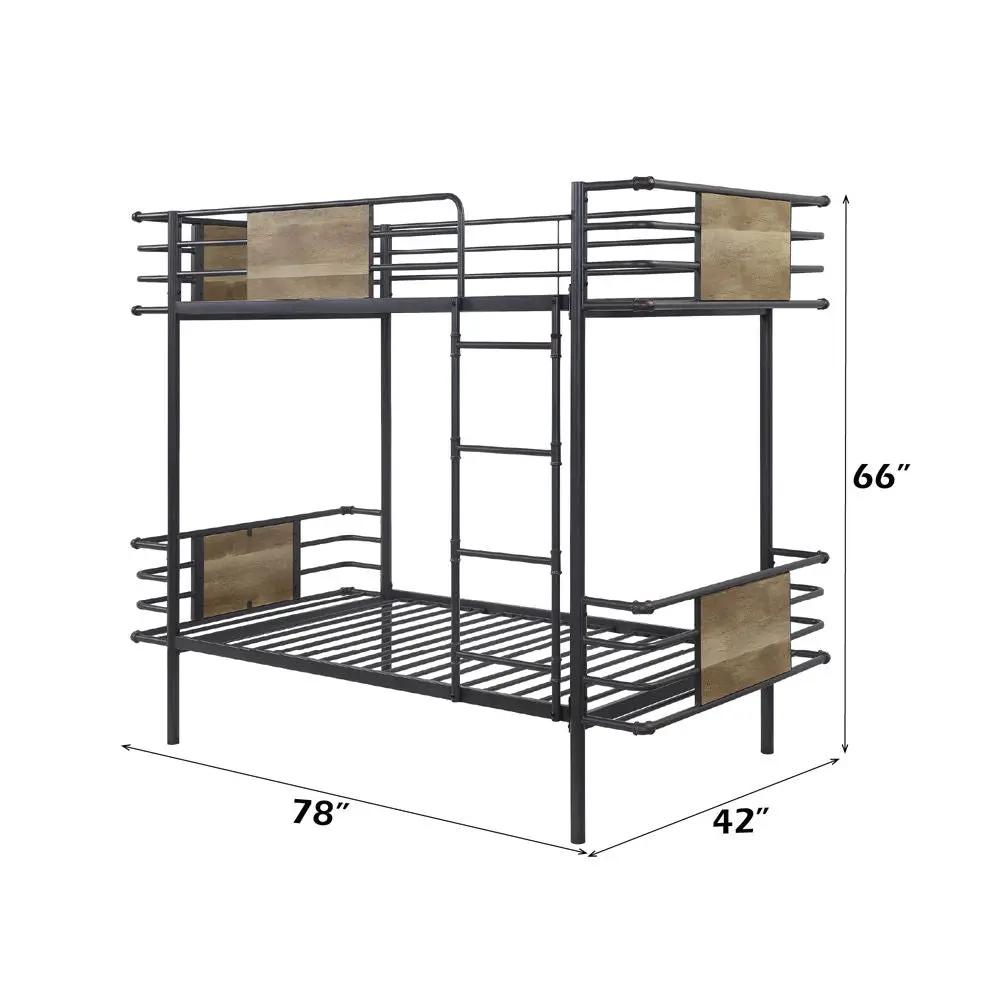 Deliz - Twin Over Twin Bunk Bed - Gunmetal by Unique Piece Furniture