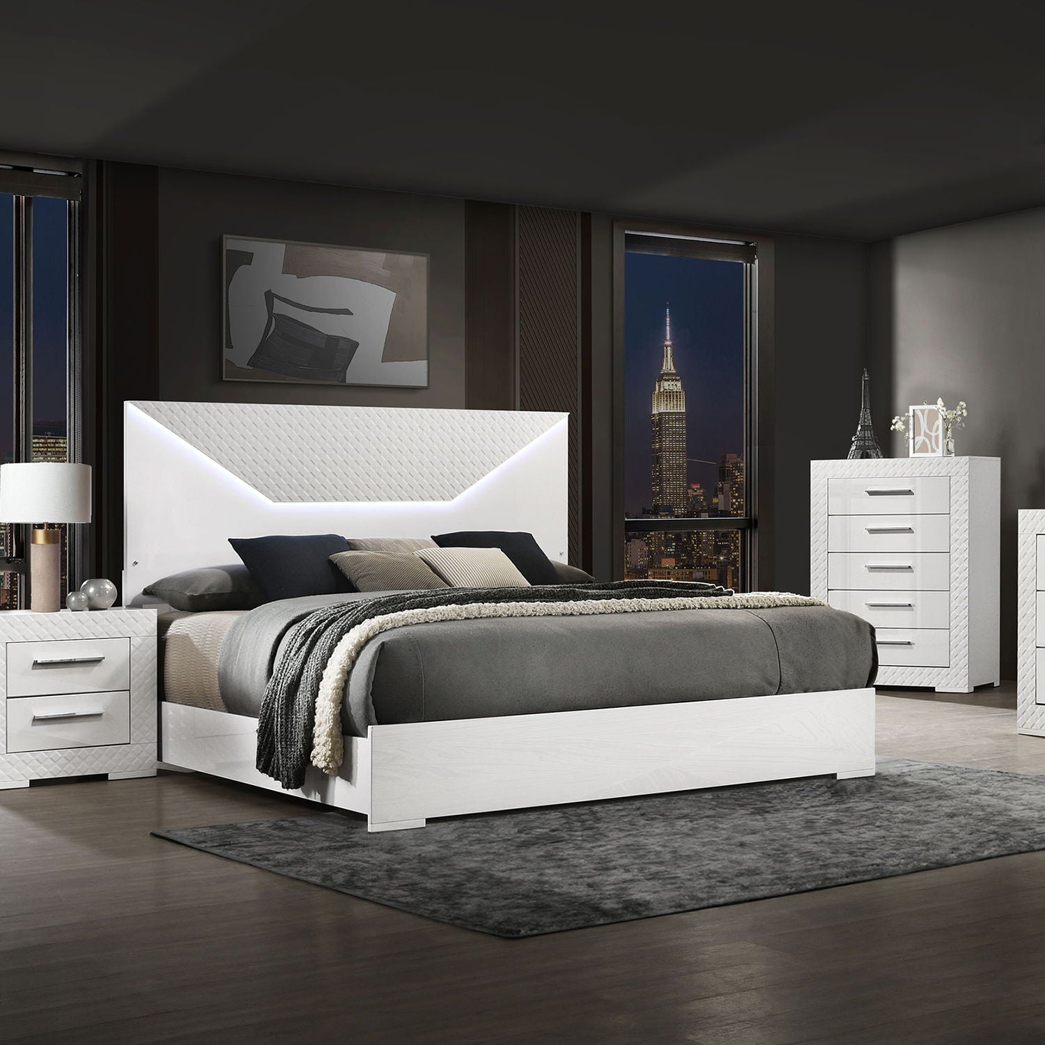 Pierce - Panel Bed LED Headboard