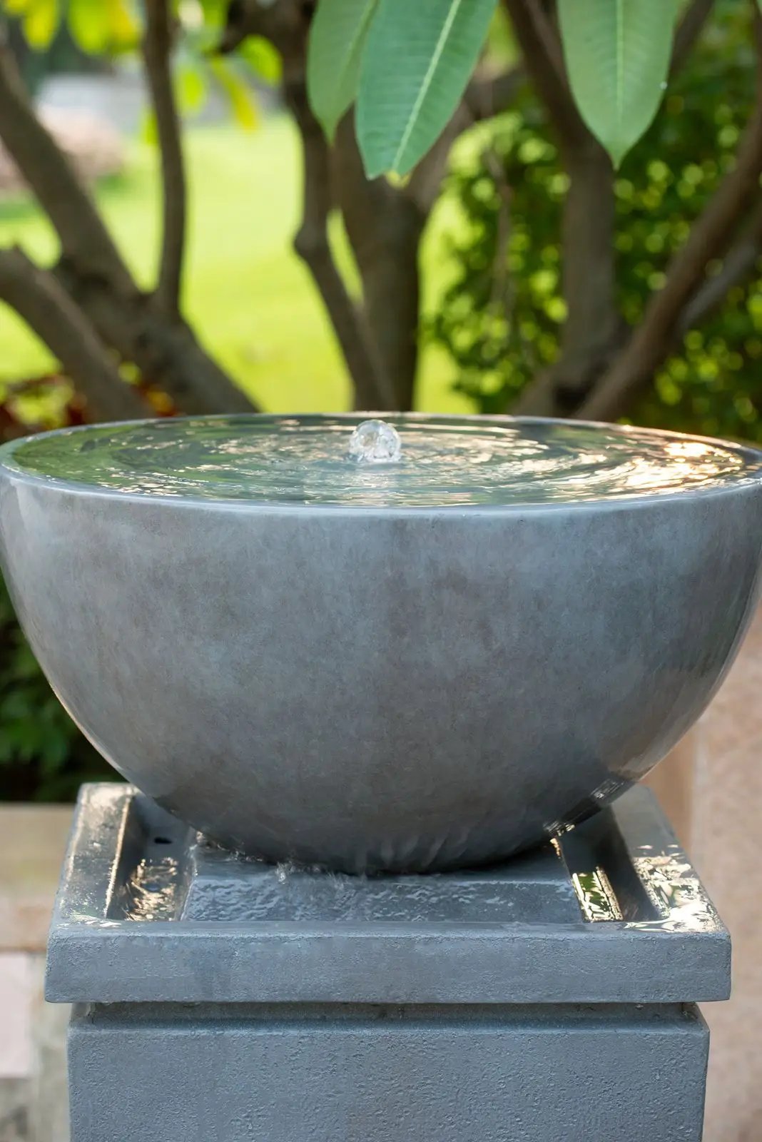 Zen Bowl Water Fountain, Outdoor Bird Feeder / Bath Fountains, Relaxing Water Feature For Garden by Unique Piece Furniture