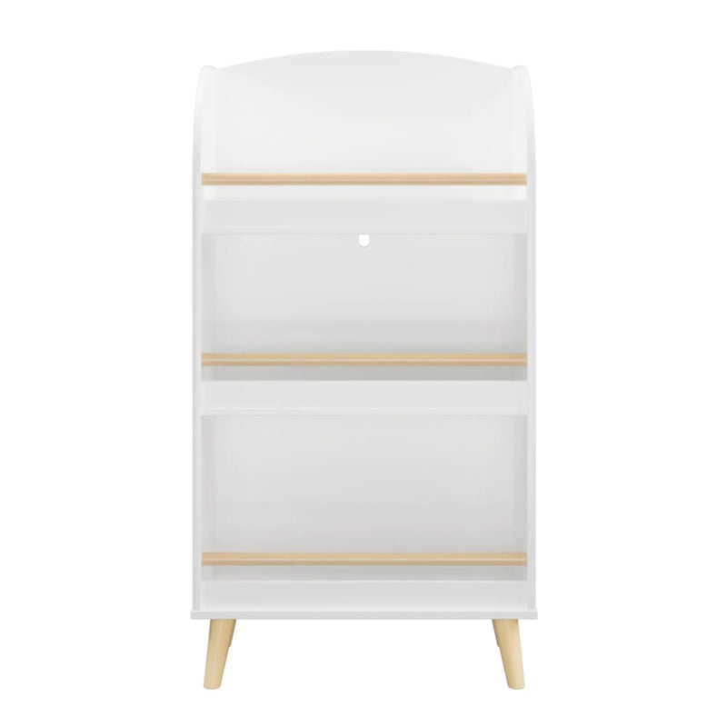 Bookshelf 3 Tier Book Organizer With Toy Storage - White by HouseOfZazla