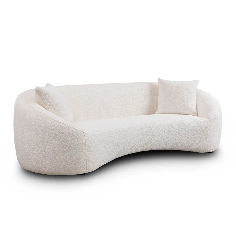 Curved 3 Seater Sofa For Living Room - White by HouseOfZazla