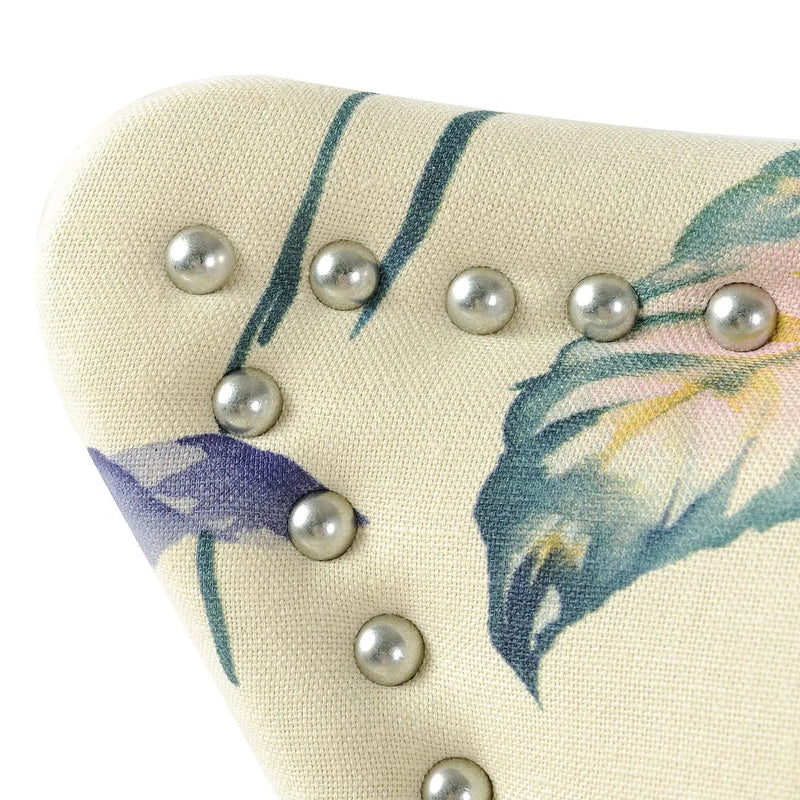 Paradise - Upholstered Accent Chair Printed On - Off-White Floral by HouseOfZazla
