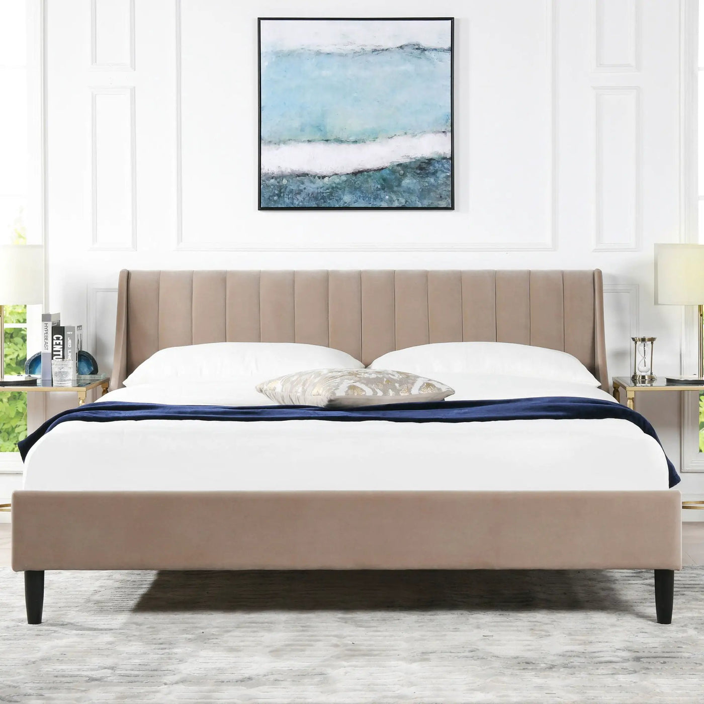 Aspen - Vertical Tufted Modern Headboard Platform Bed Set by Unique Piece Furniture