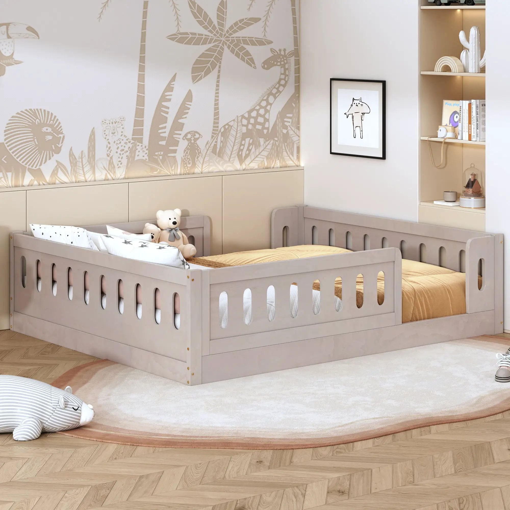 Platform Bed With Guardrail by Unique Piece Furniture