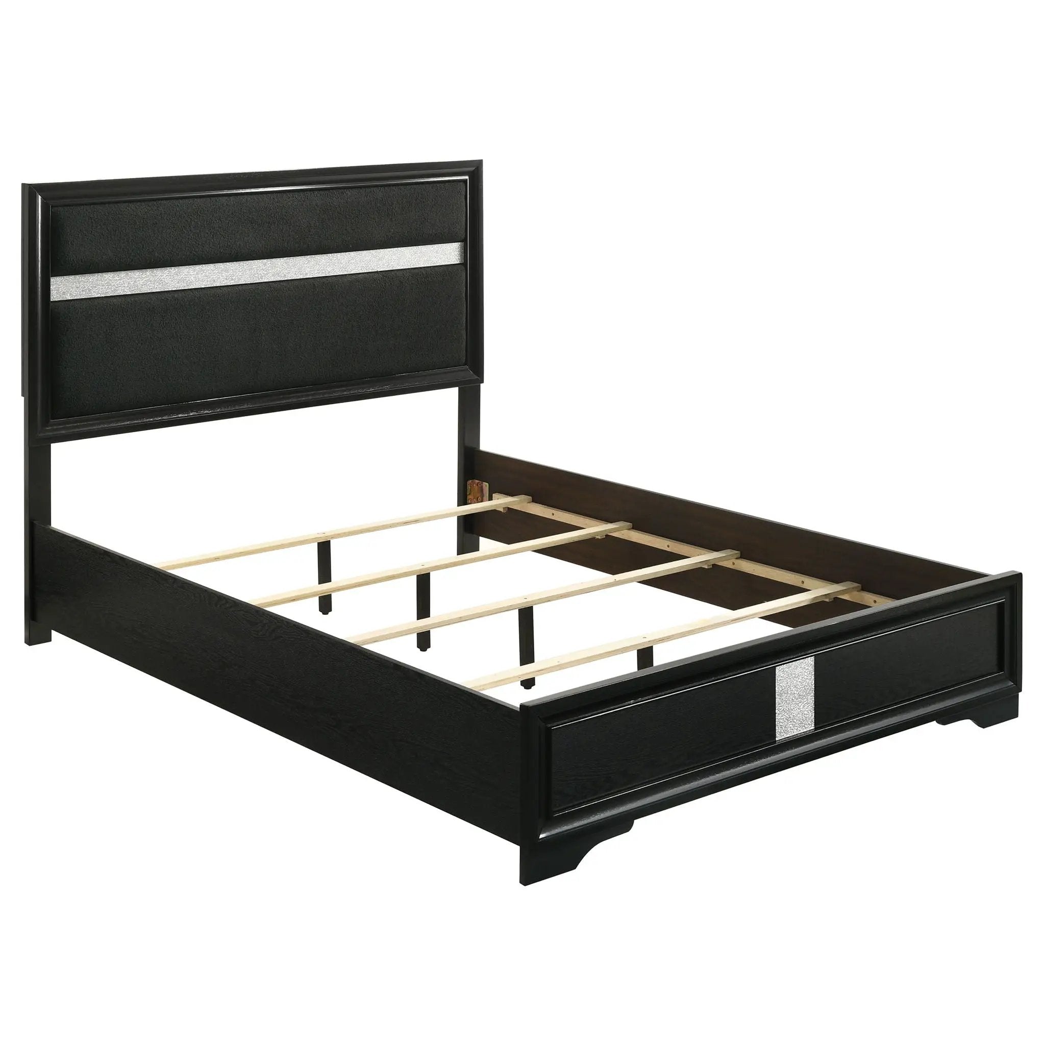 Miranda 54-inch Upholstered Queen Panel Bed Black by Unique Piece Furniture