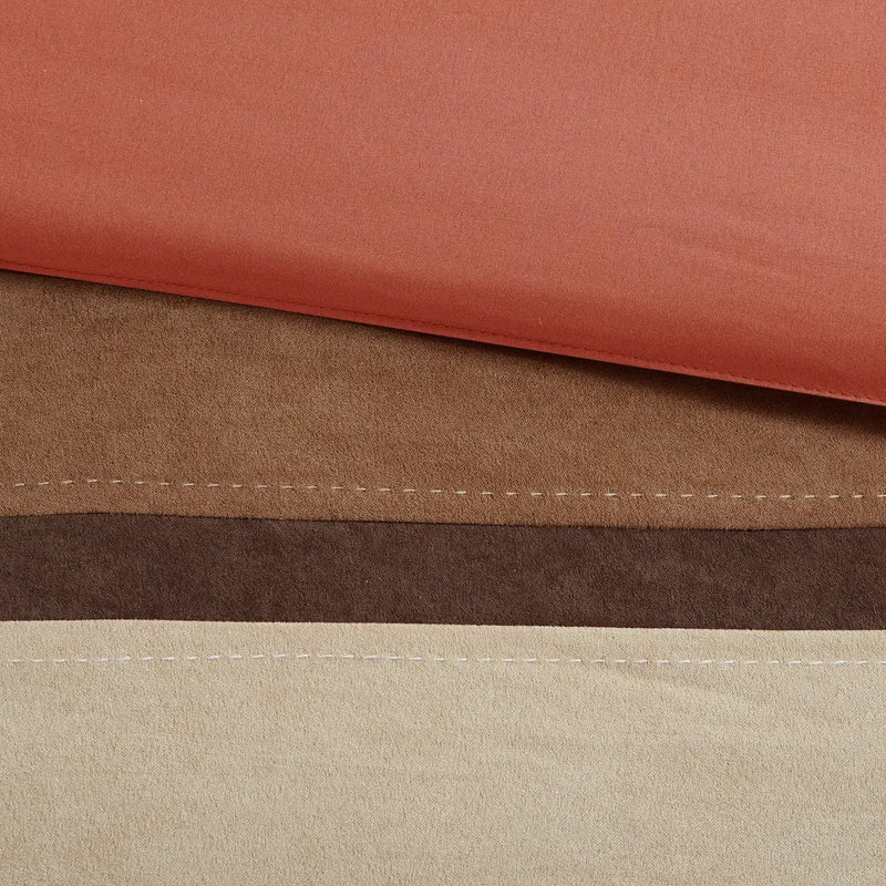 7 Piece Faux Suede Comforter Set - Coral California King by HouseOfZazla