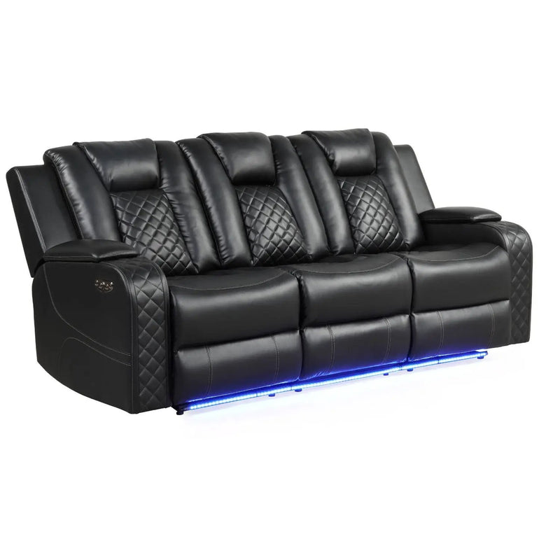 Benz - Power Reclining Sofa With LED Lighting by HouseOfZazla