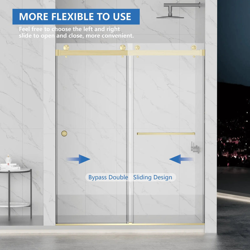 Frameless Shower Door with Double Sliding Design by HouseOfZazla