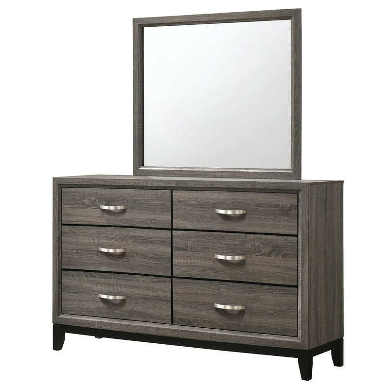 Watson 6-drawer Dresser with Mirror Grey Oak by Unique Piece Furniture