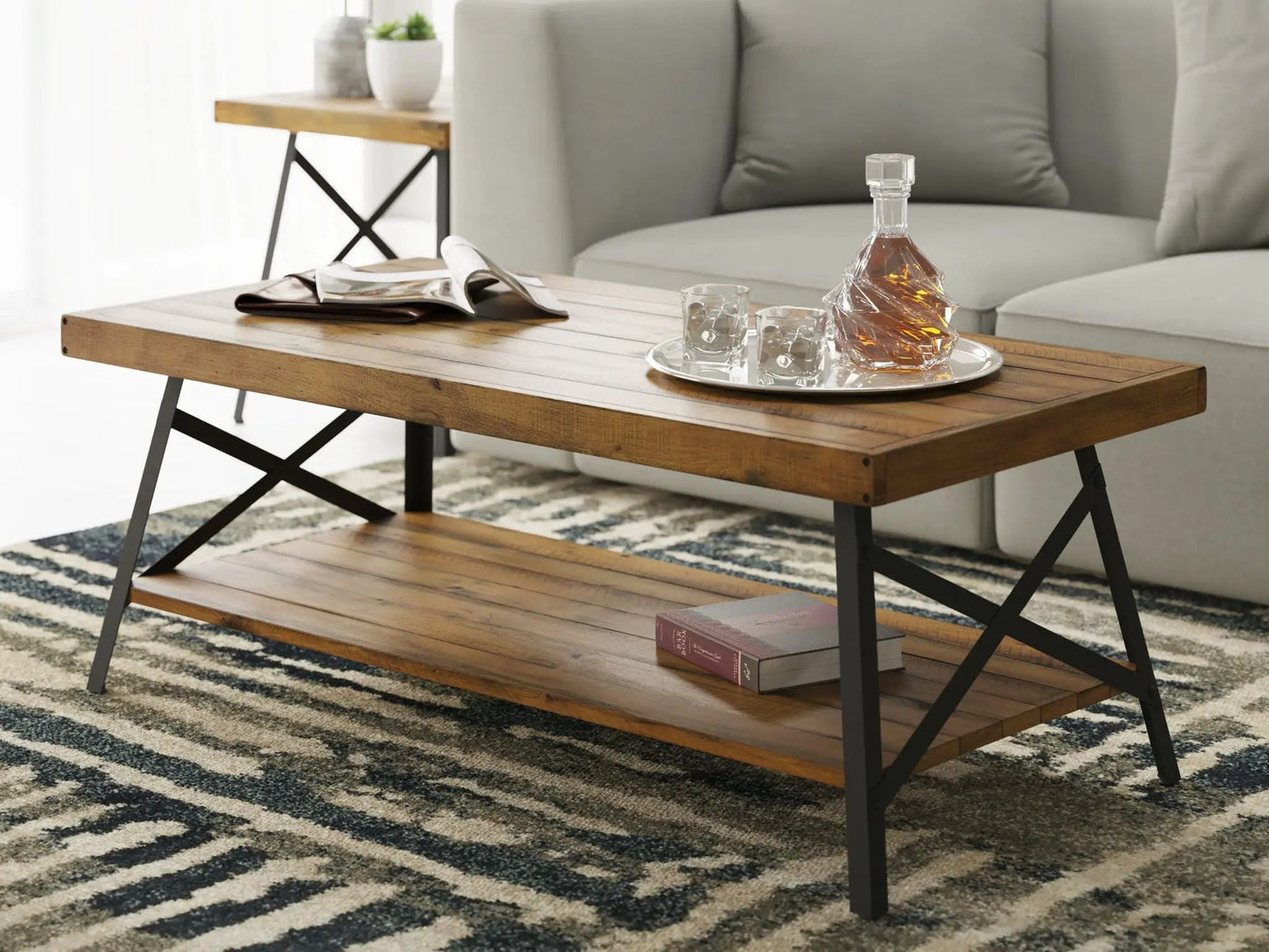 Modern Rustic Style Coffee Table by Unique Piece Furniture