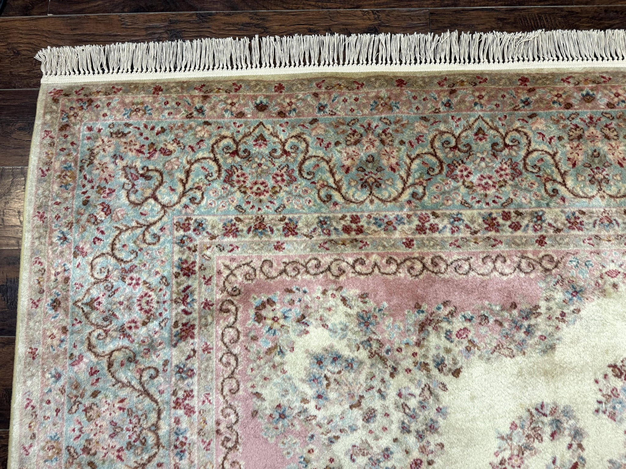 Karastan Rug 8.8 x 12, Pastel Ivory Kirman Rug #784, Wool Karastan Carpet, Original 700 Series, Vintage Karastan Area Rug, Discontinued by Jewel Rugs