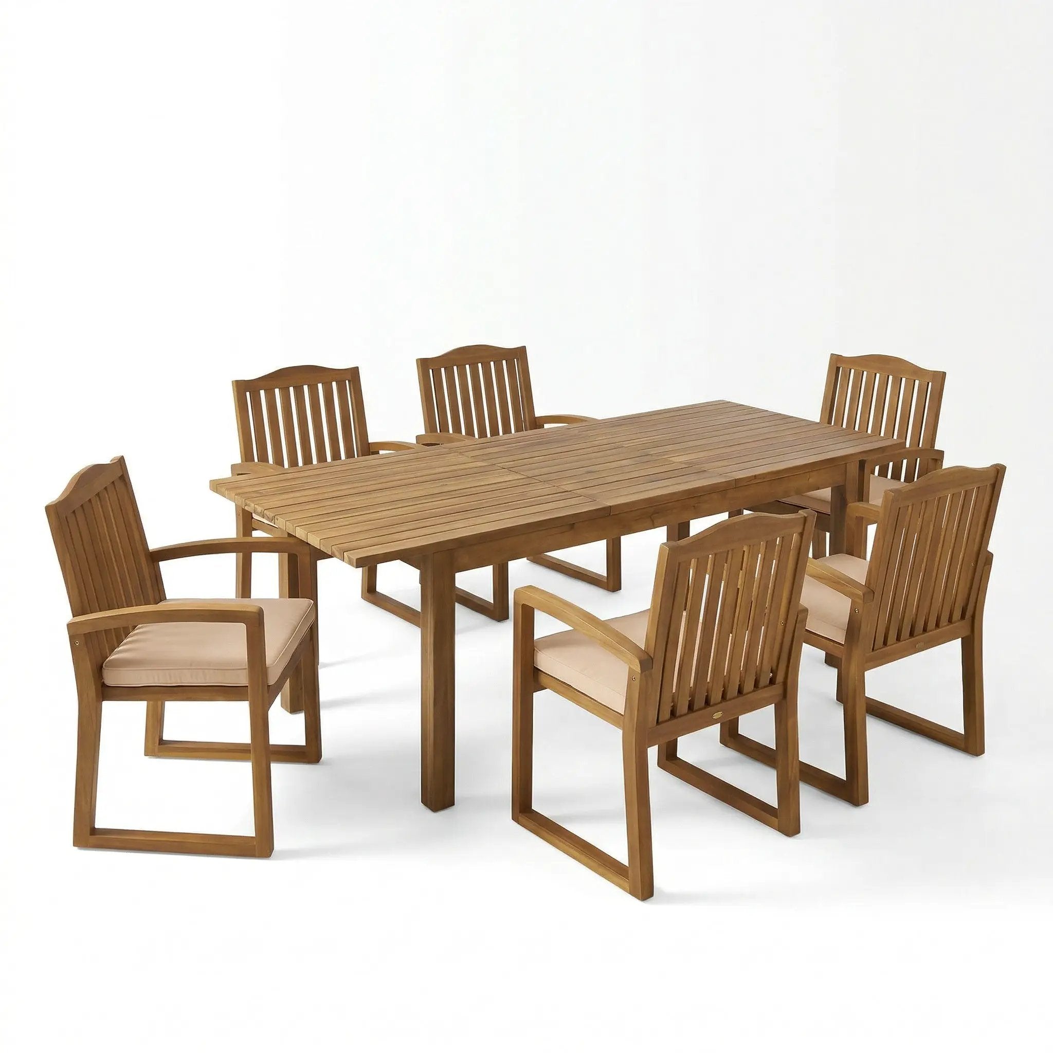 7 Pieces Acacia Wood Outdoor Dining Set by HouseOfZazla