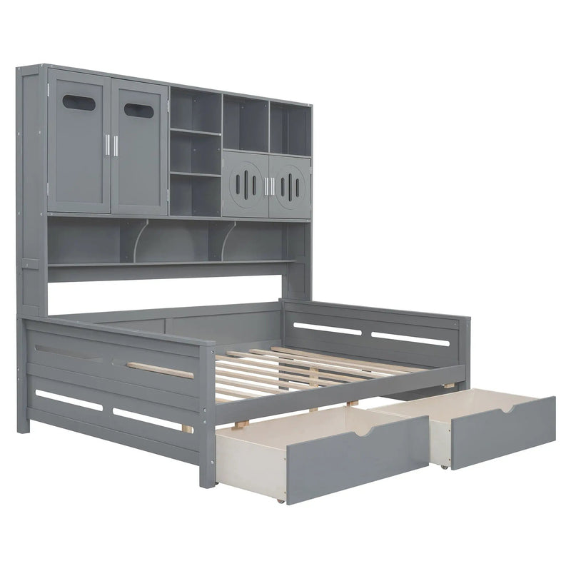 Daybed With All-In-One Cabinet And Shelf by HouseOfZazla