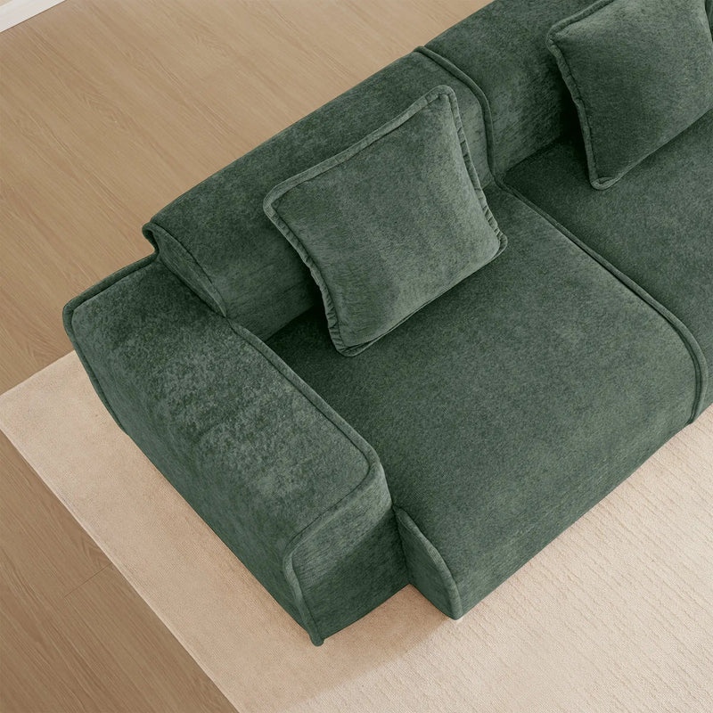 Armless Sofa Velvet-Green by HouseOfZazla