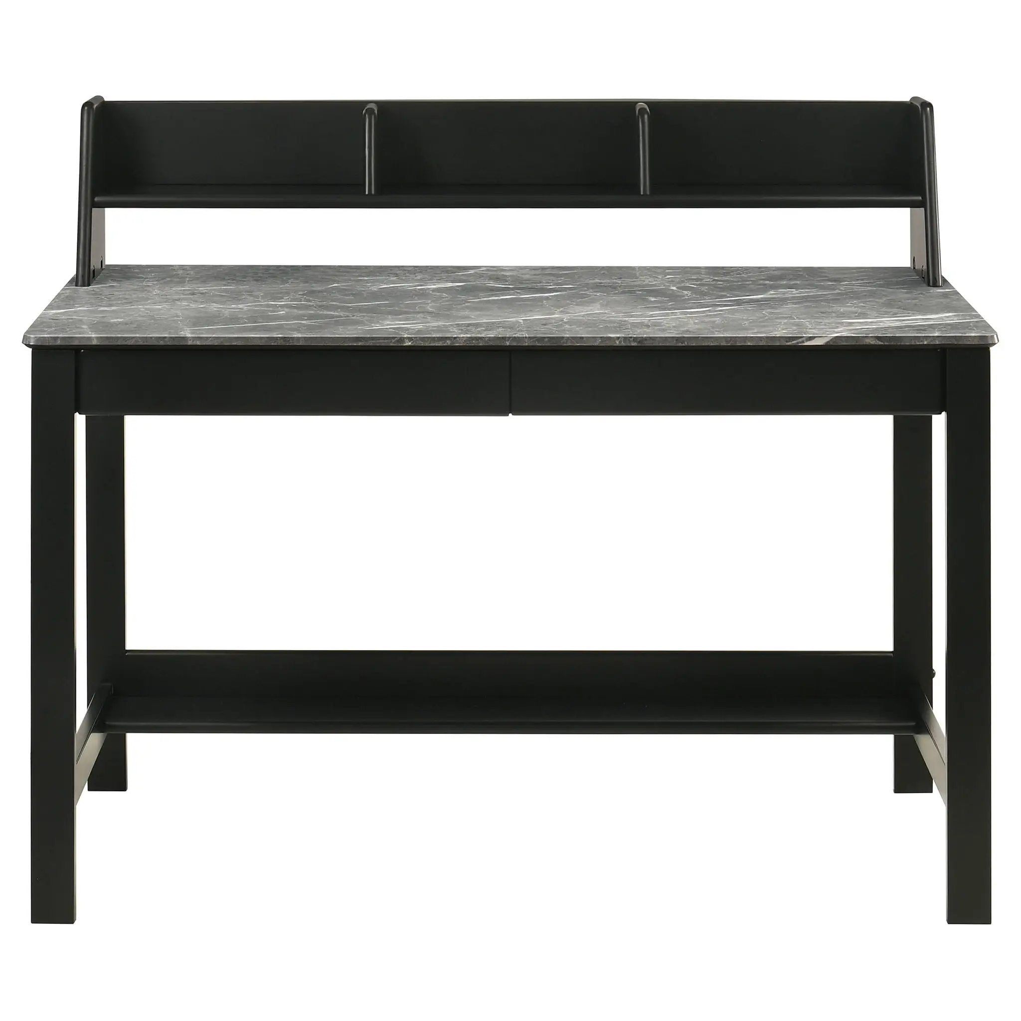 Besler 47-inch SmartTop Writing Desk with Shelf Grey Stone and Black by Unique Piece Furniture