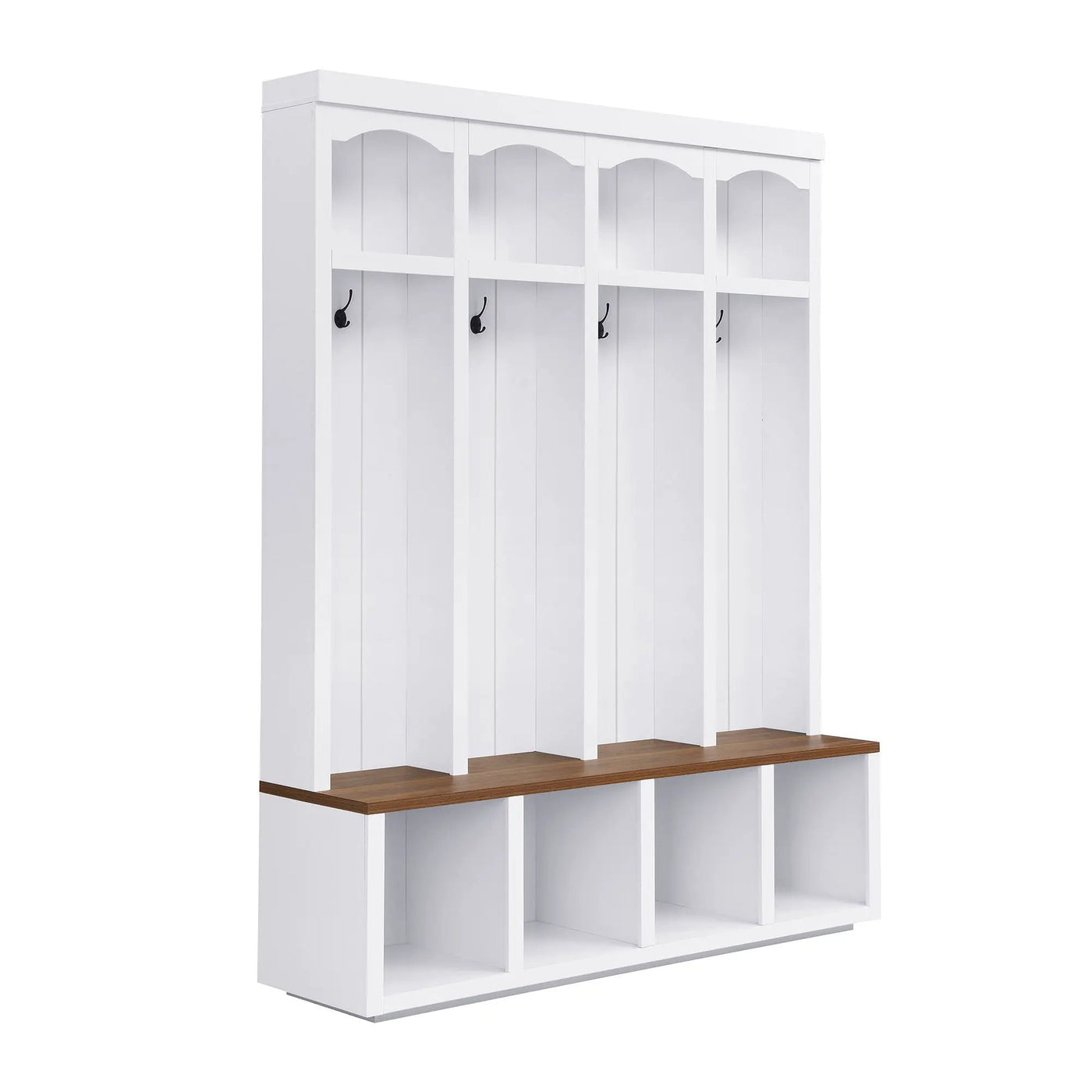 Entryway Hall Tree With Bench, 4 Hooks & Open Storage Space by Unique Piece Furniture