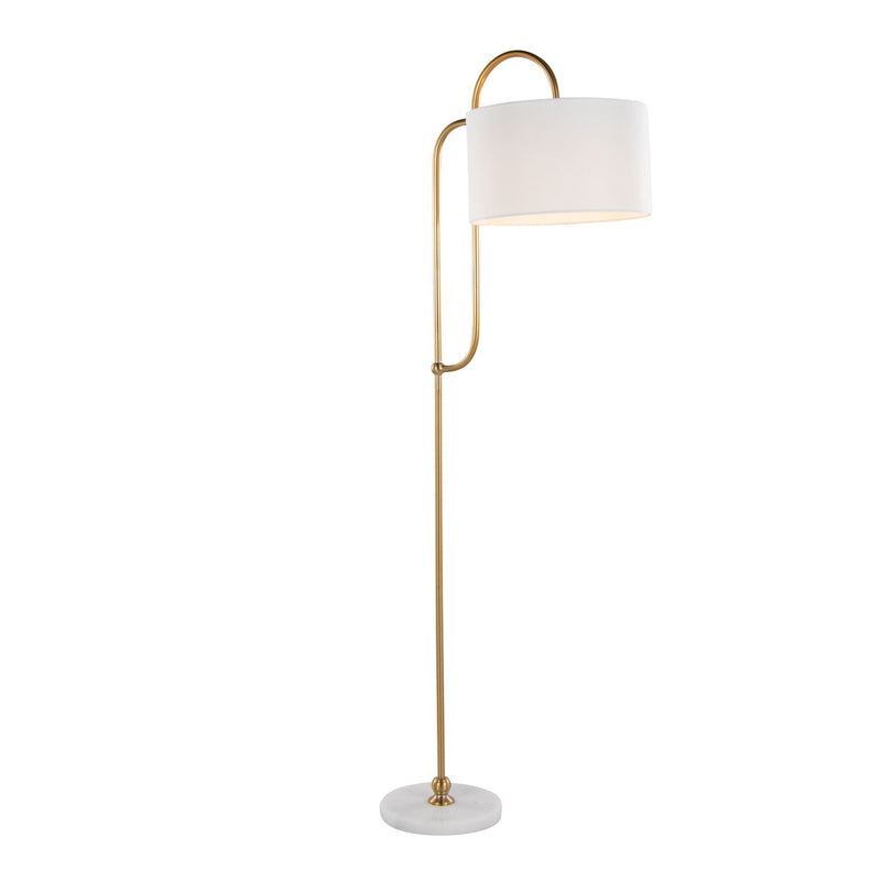 Leslie - Glam / Art Deco Floor Lamp - Gold / White by HouseOfZazla