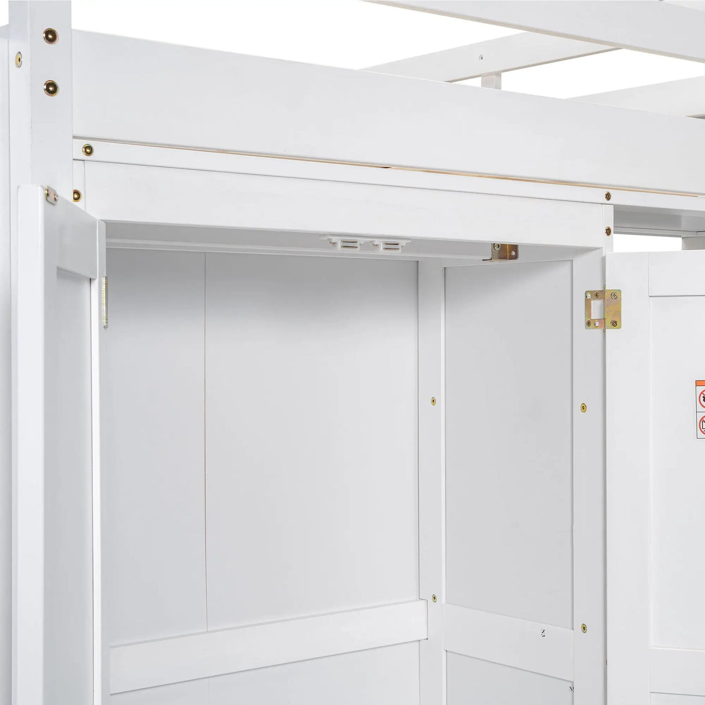 Loft Bed With Built In Wardrobe, Storage Shelves, And LED Light by HouseOfZazla
