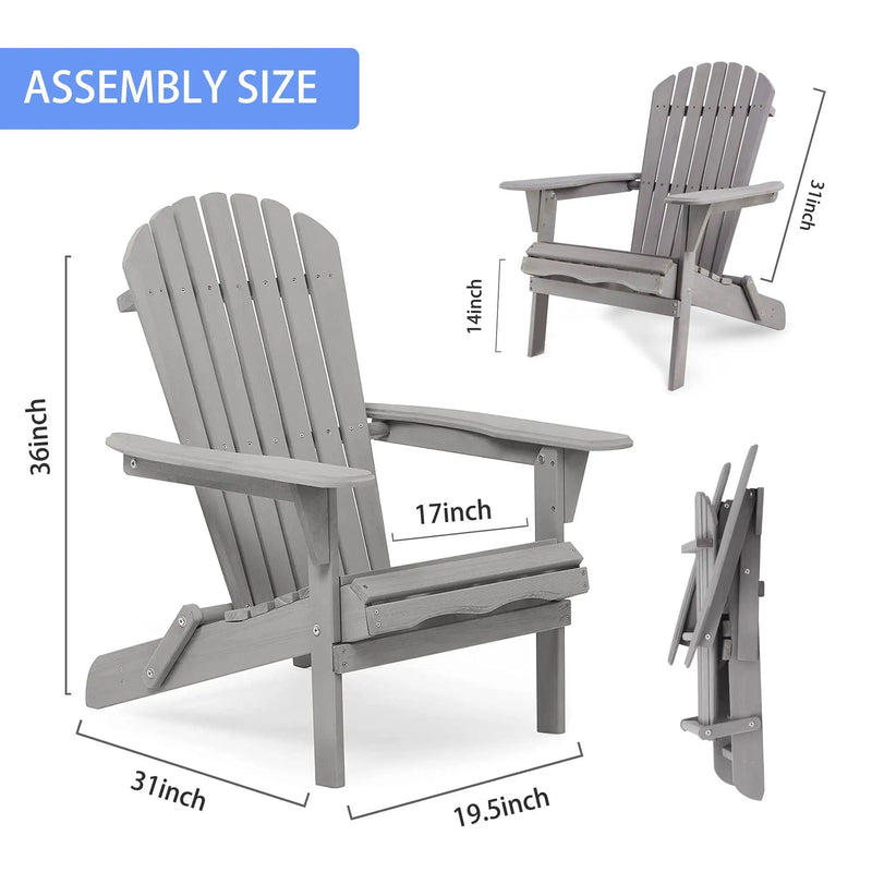 Lounge Patio Chair For Garden Outdoor Wooden Folding Adirondack Chair (Set of 2) Solid Cedar Wood Lounge Patio Chair For Garden by Unique Piece Furniture