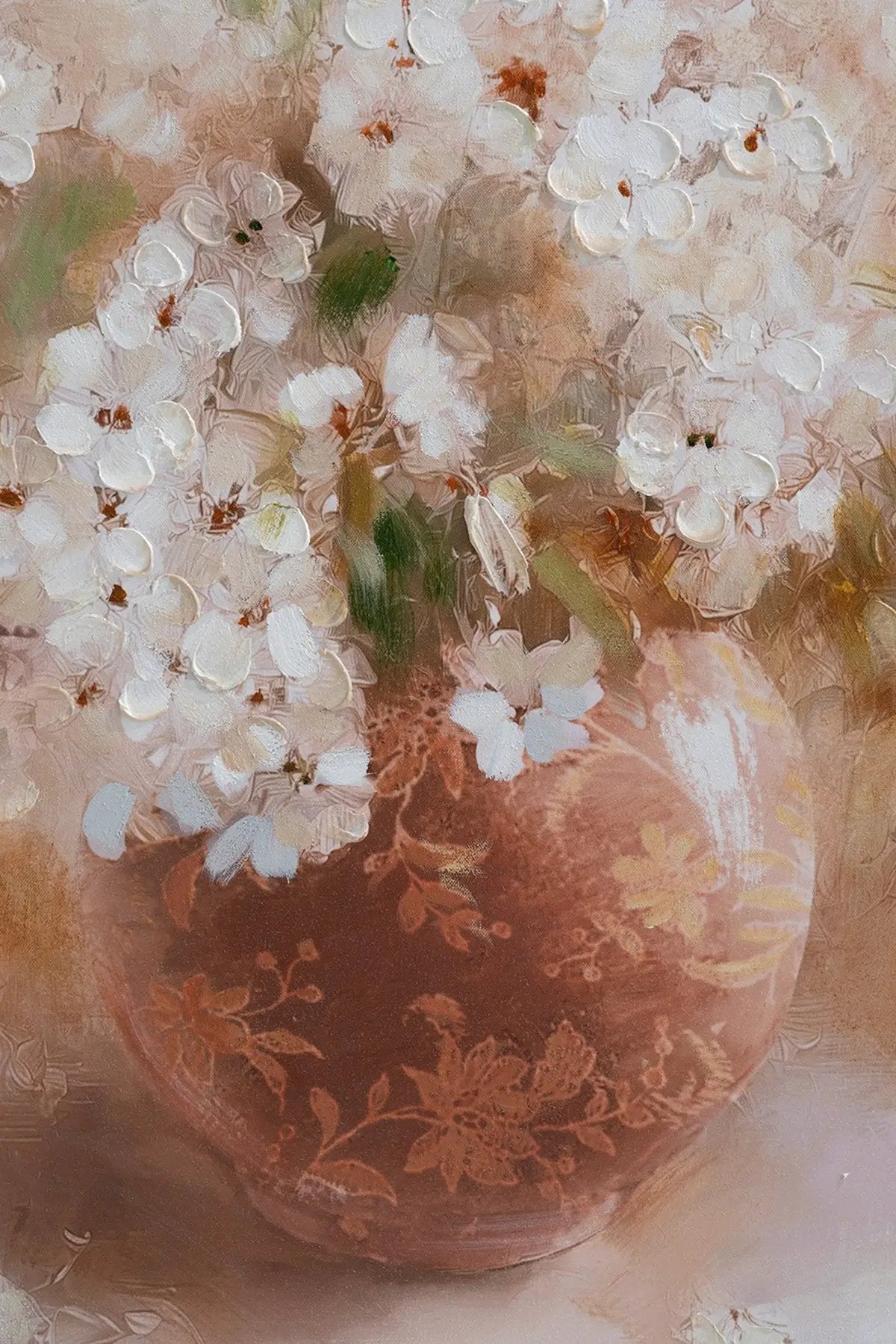 Hand-Painted Still Life Blossom Wall Art with Distressed Fir Wood Frame by HouseOfZazla
