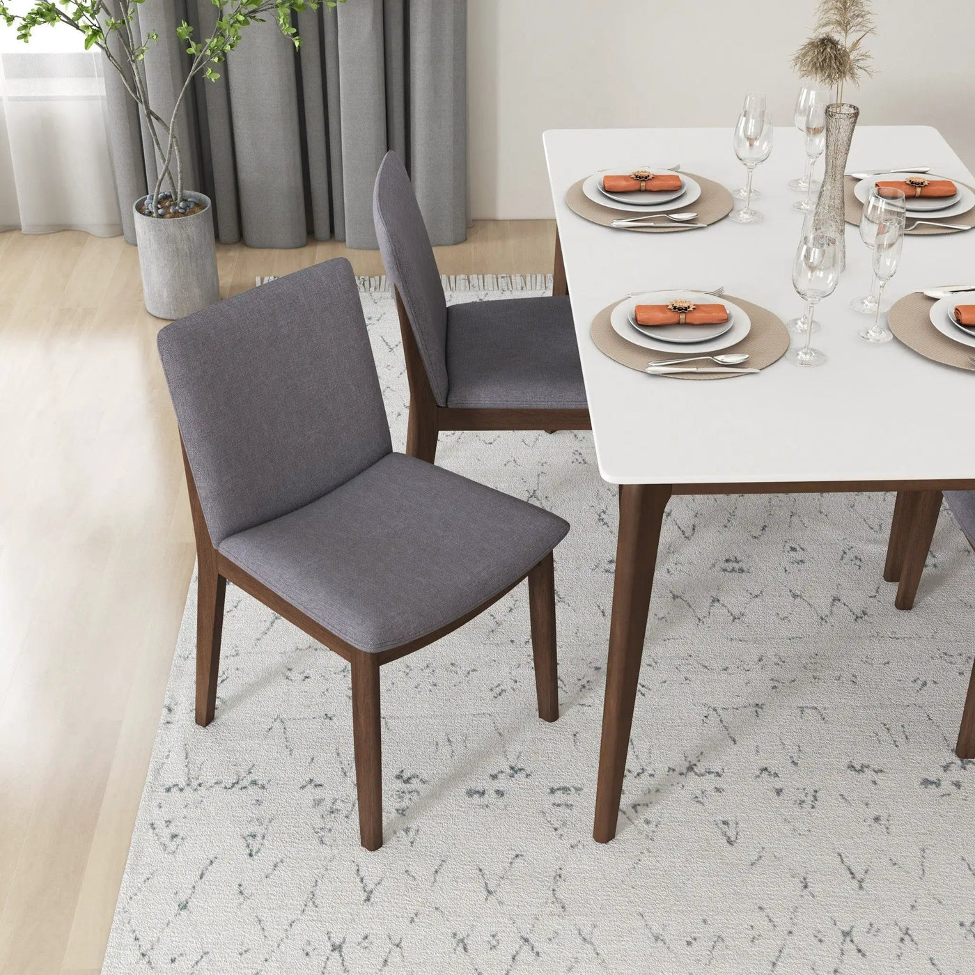 Laura - Mid-Century Modern Solid Wood Dining Chair (Set of 2) by Unique Piece Furniture