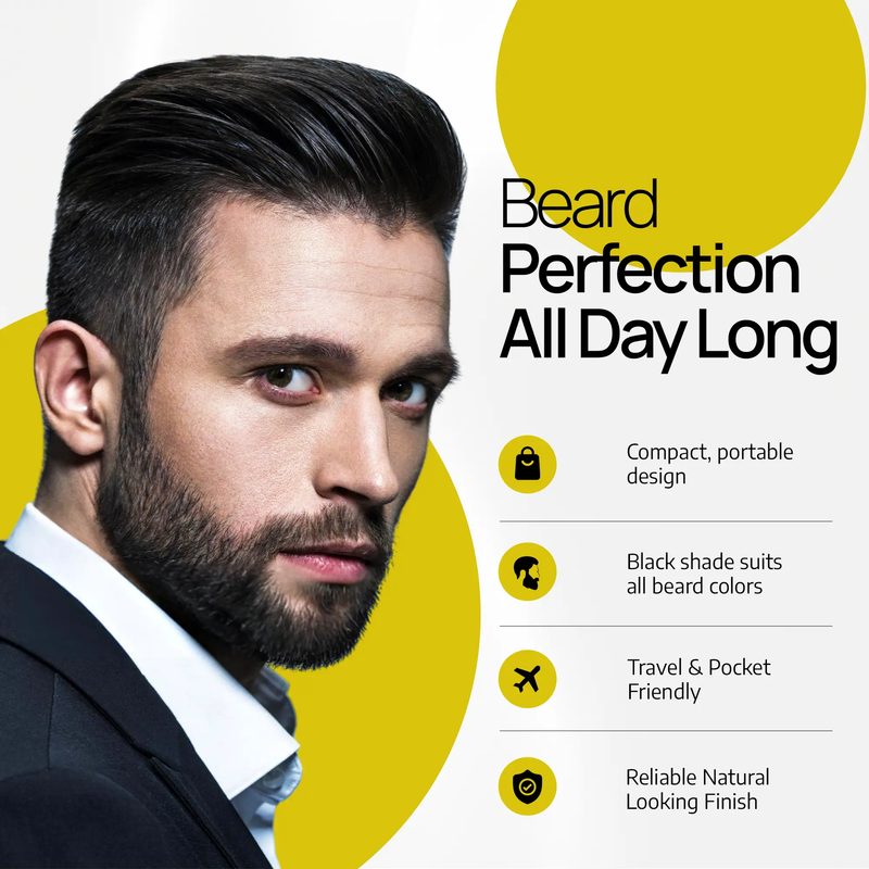 Beard Filler Pen and Beard Shaper for Men Beard Lineup Tool for Grooming Beard Guide Shape kit Black Waterproof Pen with Brush Barber Styling Pencil Beard Grooming Kit Barber Accessories by Selzalot