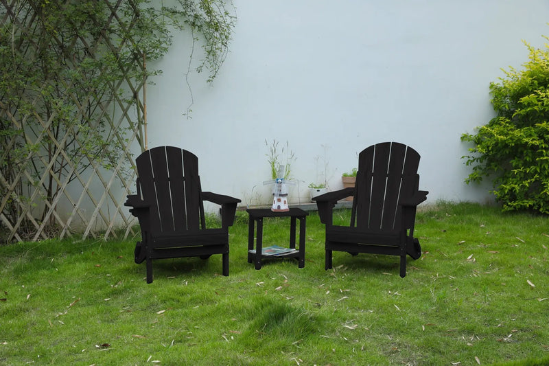 Folding Adirondack Chair with Side Table, 3-Piece Set by HouseOfZazla