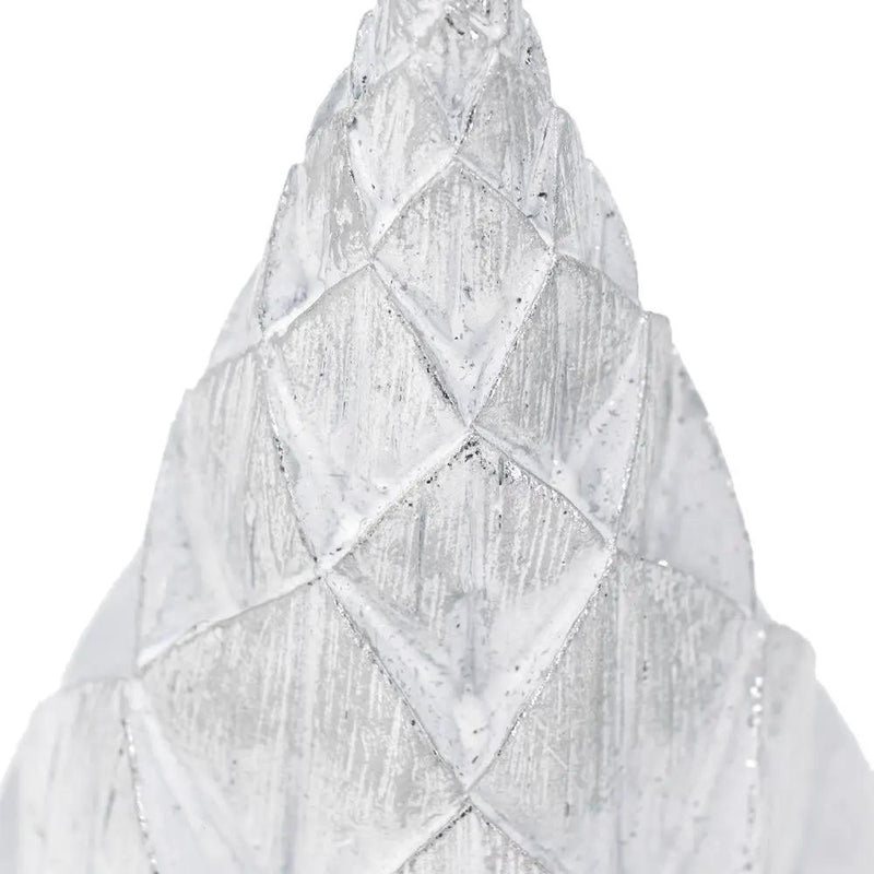 Resin / Foil Christmas Tree With Star Top (Set of 3) - White / Silver by Unique Piece Furniture