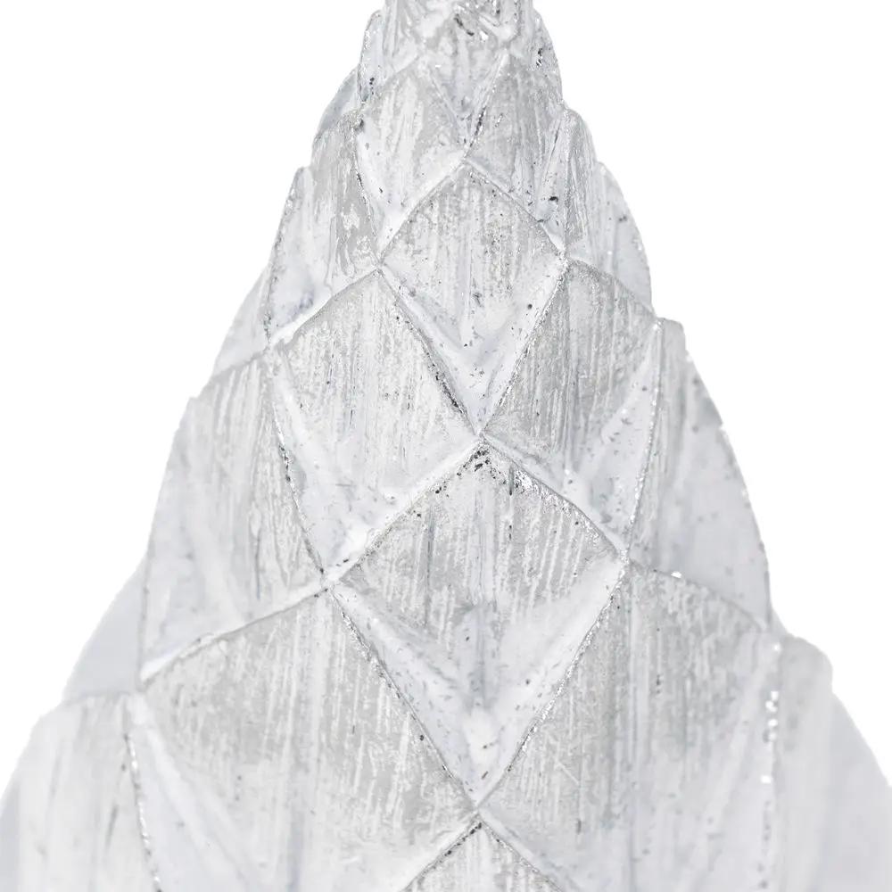 Resin / Foil Christmas Tree With Star Top (Set of 3) - White / Silver by HouseOfZazla