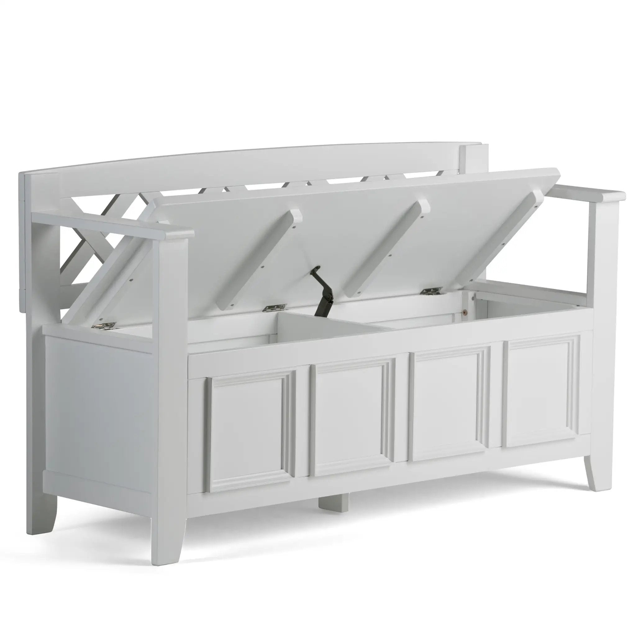 Amherst Solid Wood Entryway Storage Bench in White by HouseOfZazla