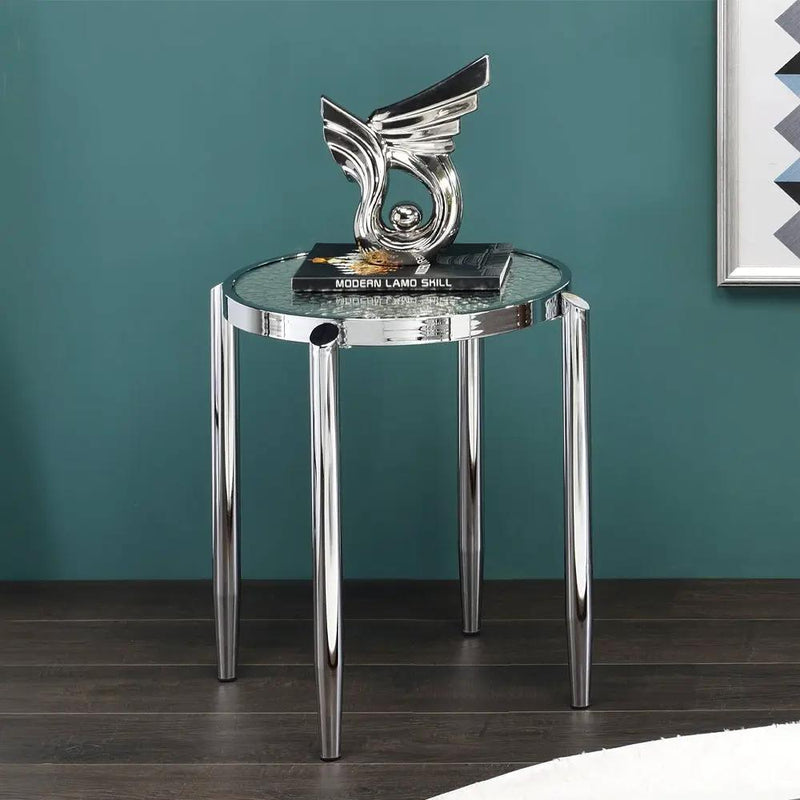 Abbe - End Table - Glass & Chrome by Unique Piece Furniture
