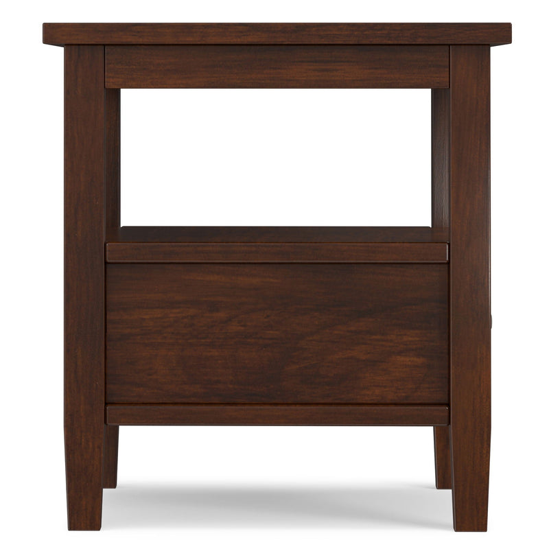 Warm Shaker - End Table With Smooth Drawer Storage - Brown by HouseOfZazla