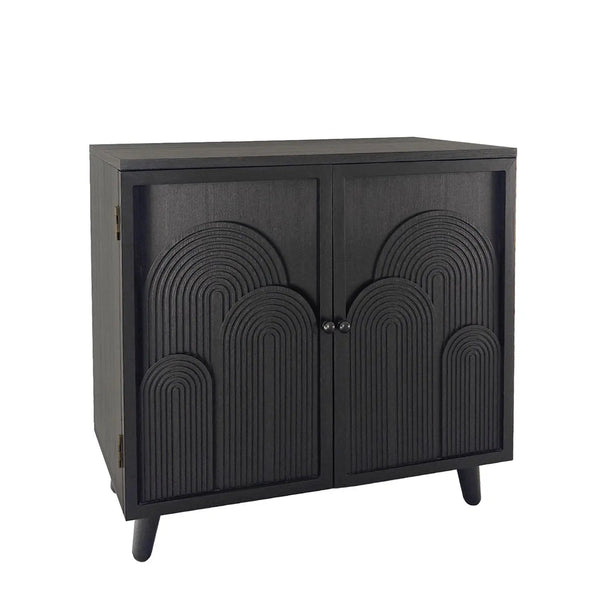 2 Door Accent Cabinet Storage Cabinet With Adjustable Shelf - Black