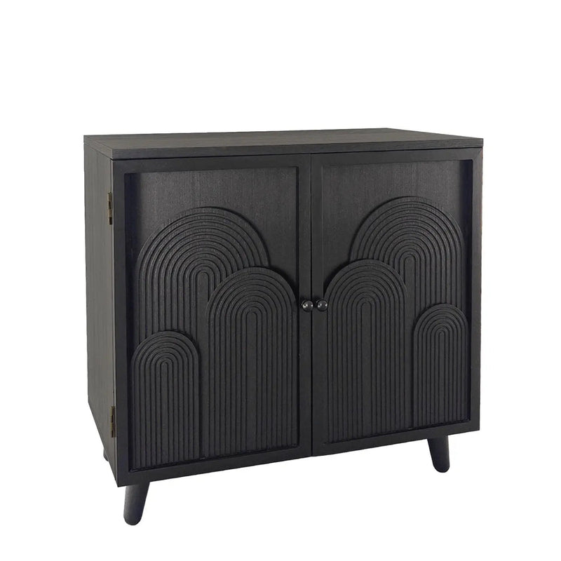 2 Door Accent Cabinet Storage Cabinet With Adjustable Shelf - Black by Unique Piece Furniture