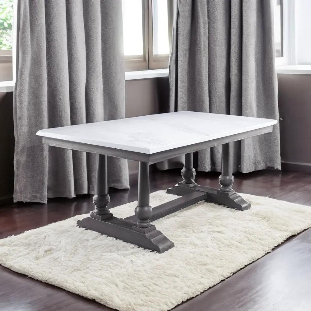 Yabeina - Dining Table - Marble Top Top & Gray Oak by Unique Piece Furniture