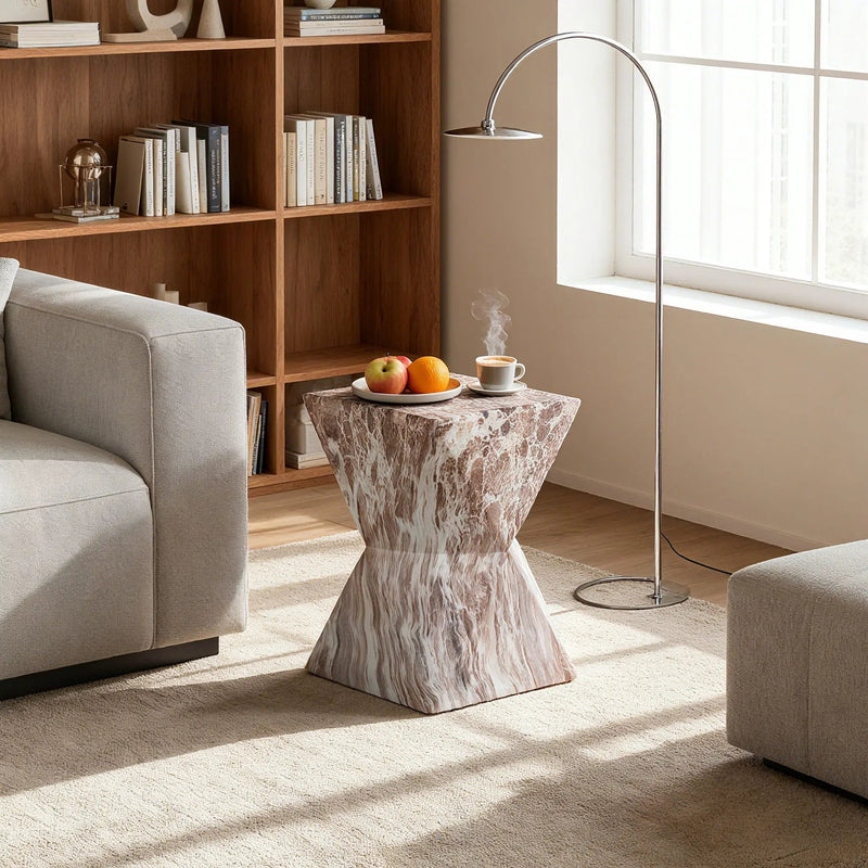Round Outdoor Geometric End Table - Marble by Unique Piece Furniture