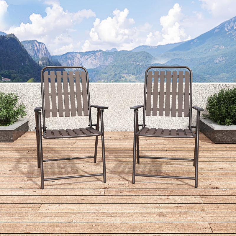 Brown 2-Piece Folding Chair, No Assembly Required by HouseOfZazla