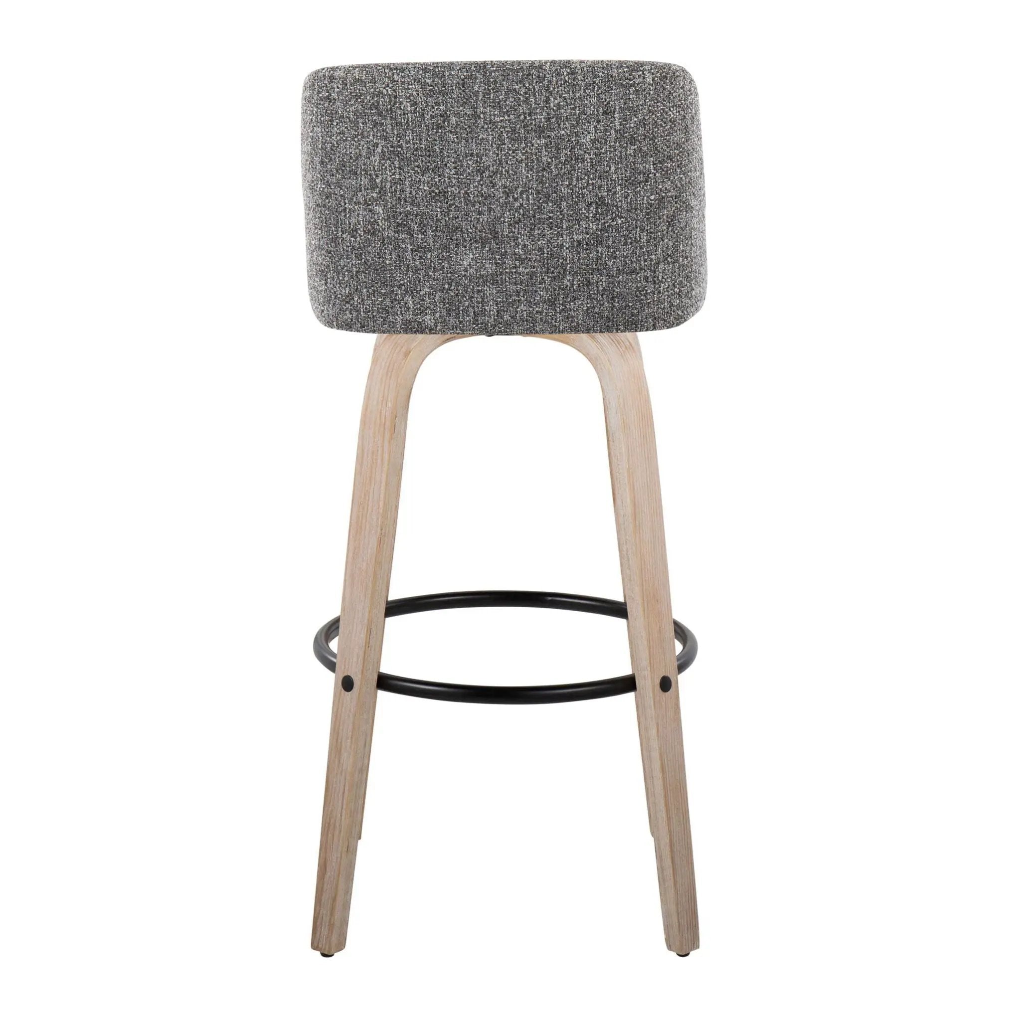 Toriano - Mid-Century Modern Fixed Height BarStool With Round Footrest (Set of 2) by Unique Piece Furniture