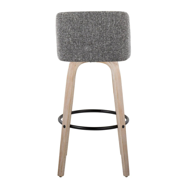 Toriano - Mid-Century Modern Fixed Height BarStool With Round Footrest (Set of 2) by Unique Piece Furniture