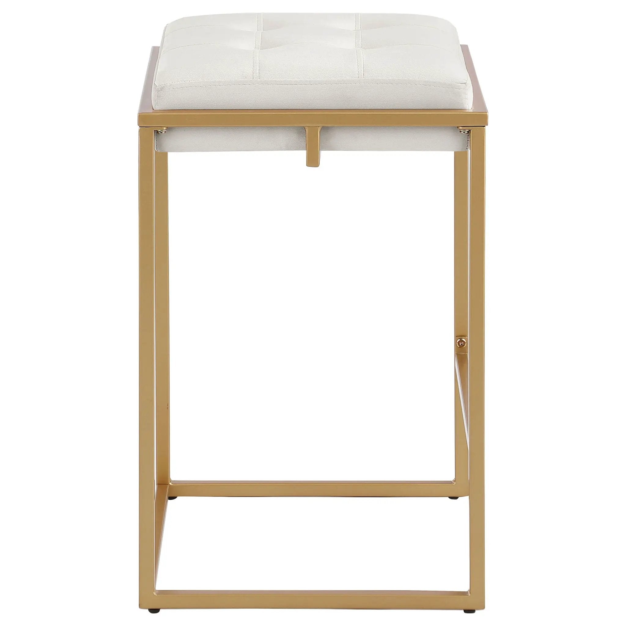 Square Counter Height Stools (Set of 2) - Beige / Gold by HouseOfZazla