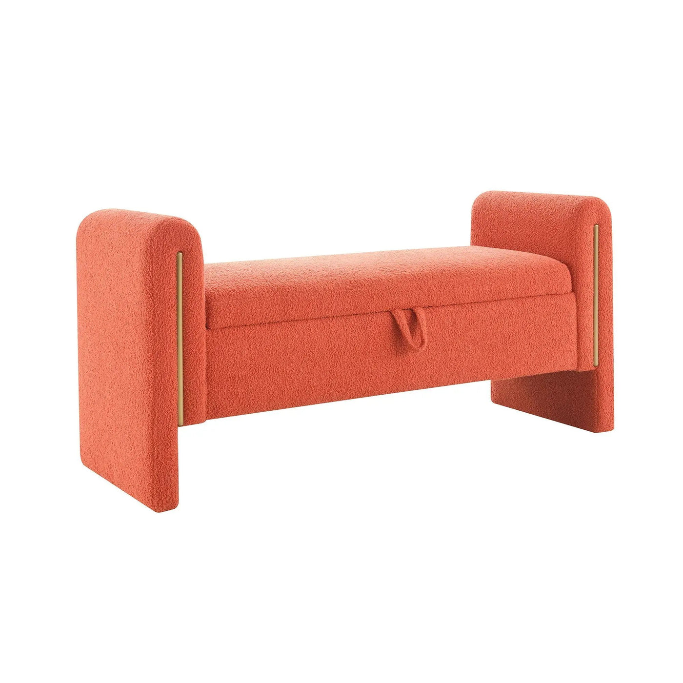 Modern Teddy Upholstered Large Bed End Bench With Arms And Storage by HouseOfZazla