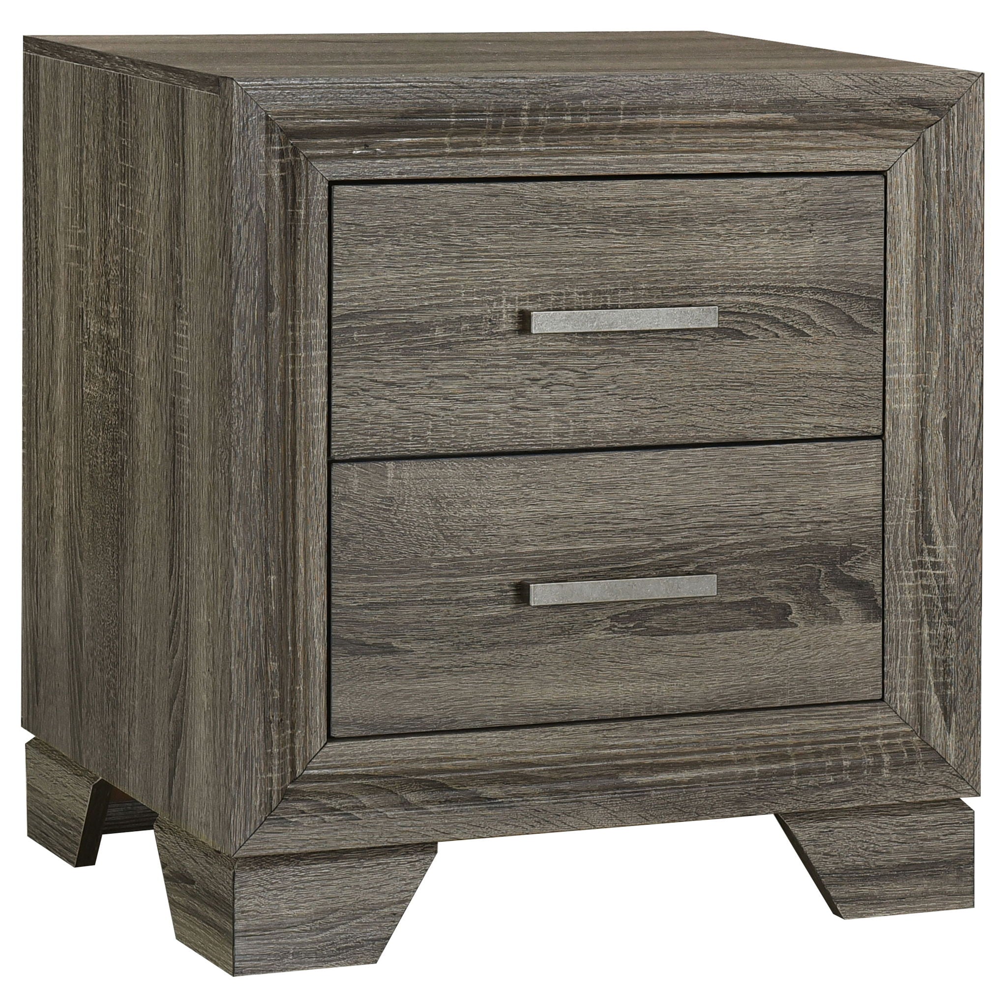 Funston - 4 Piece Queen Bedroom Set With Upholstered Headboard - Oak