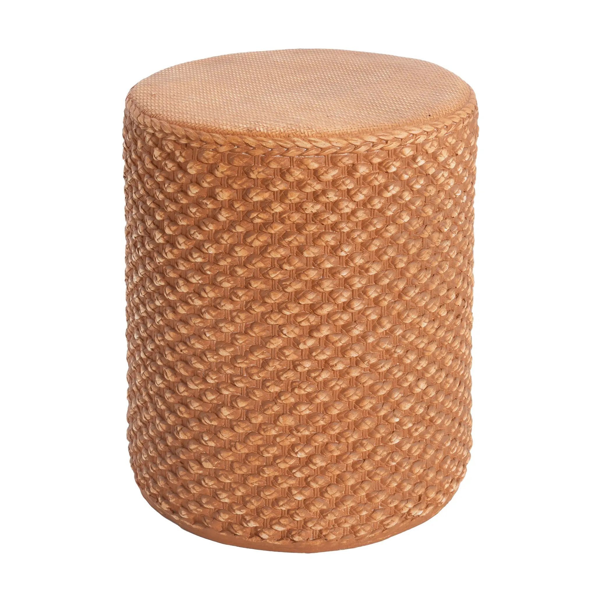 Evie Outdoor Patio Round MGO Side Table Brown by HouseOfZazla