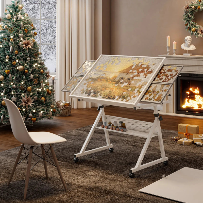 1500 Pieces Jigsaw Puzzle Metal Table Board with 4 Trays by HouseOfZazla