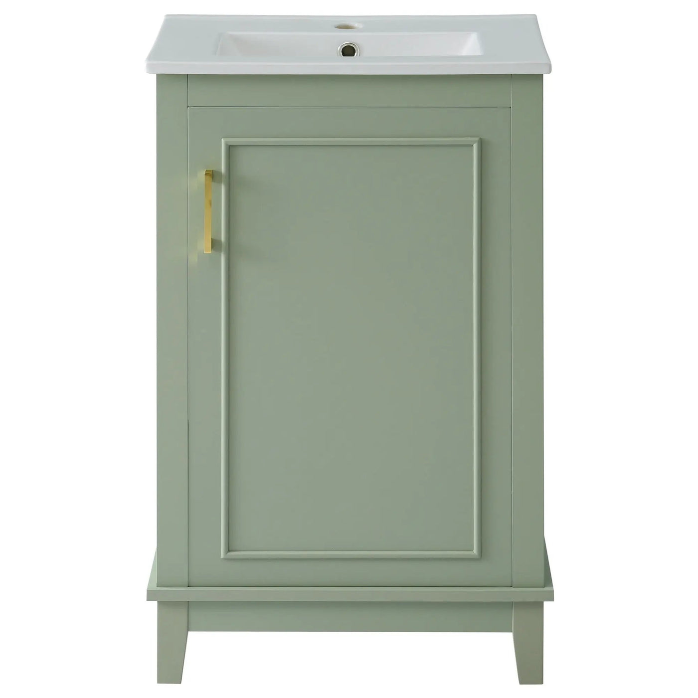 Modern Small Bathroom Vanity Cabinet With Ceramic Basin, Ample Storage, 1 Soft Close Door by Unique Piece Furniture