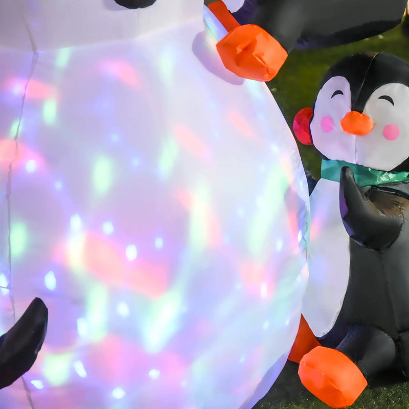 HOMCOM 6' Christmas Inflatable Snowman with Penguins, photo 2 of 9