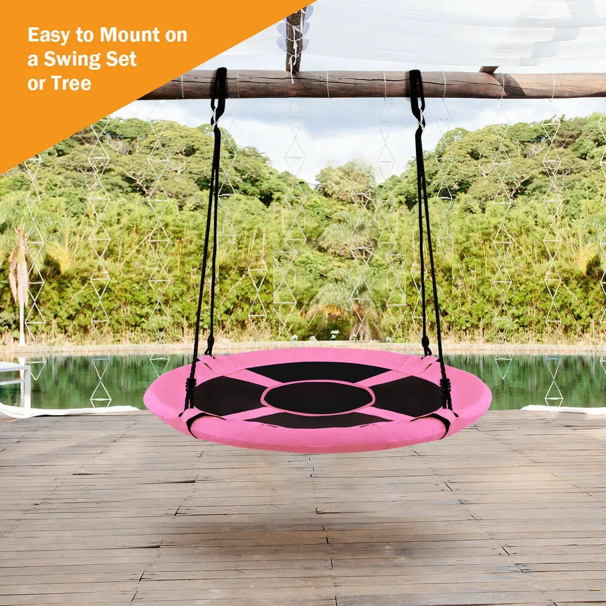 40 Inch Flying Saucer Tree Swing Indoor Outdoor Play Set, photo 6 of 11