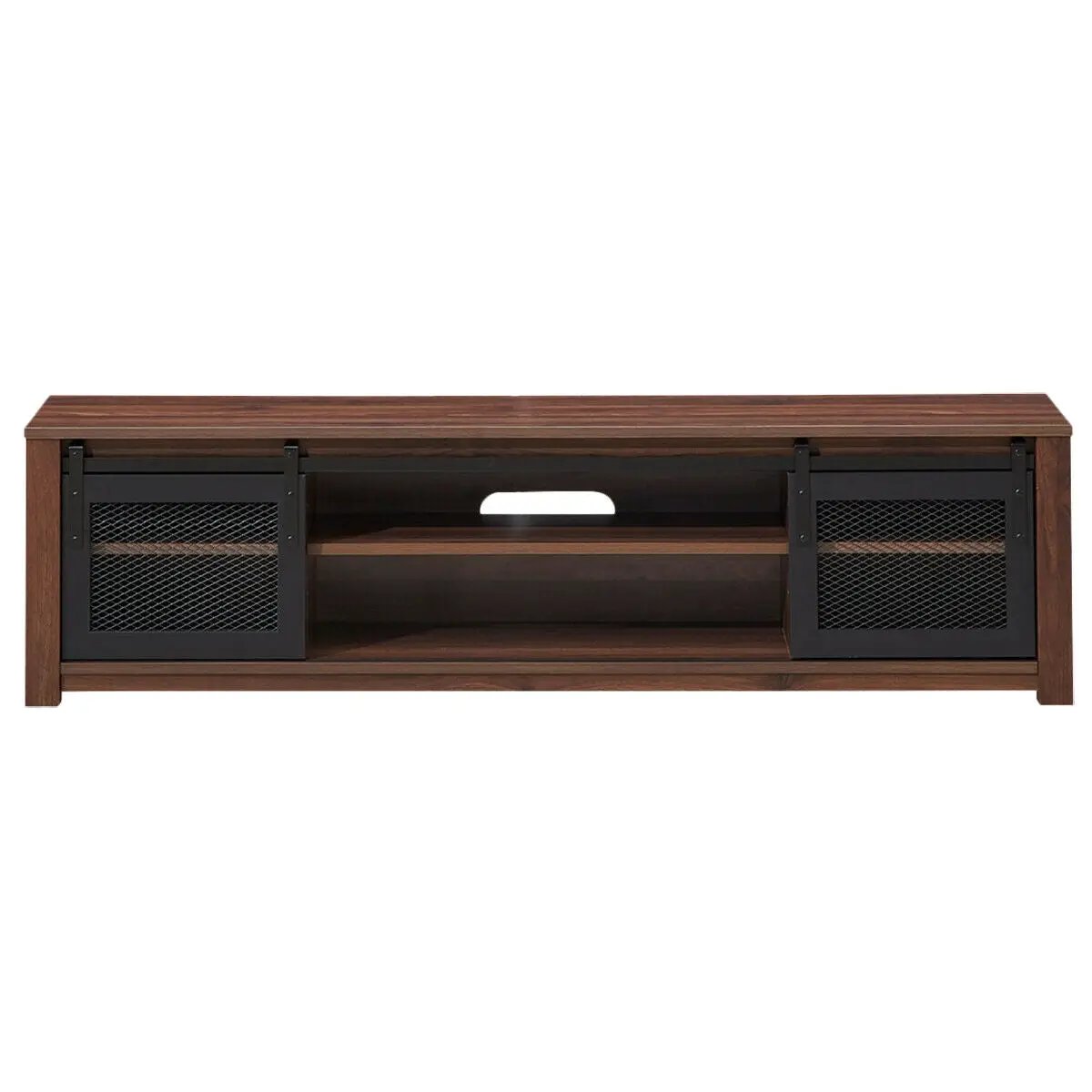 TV Stand Entertainment Center for TV's up to 65 Inch with Adjustable Shelves-Brown by DirectDeals
