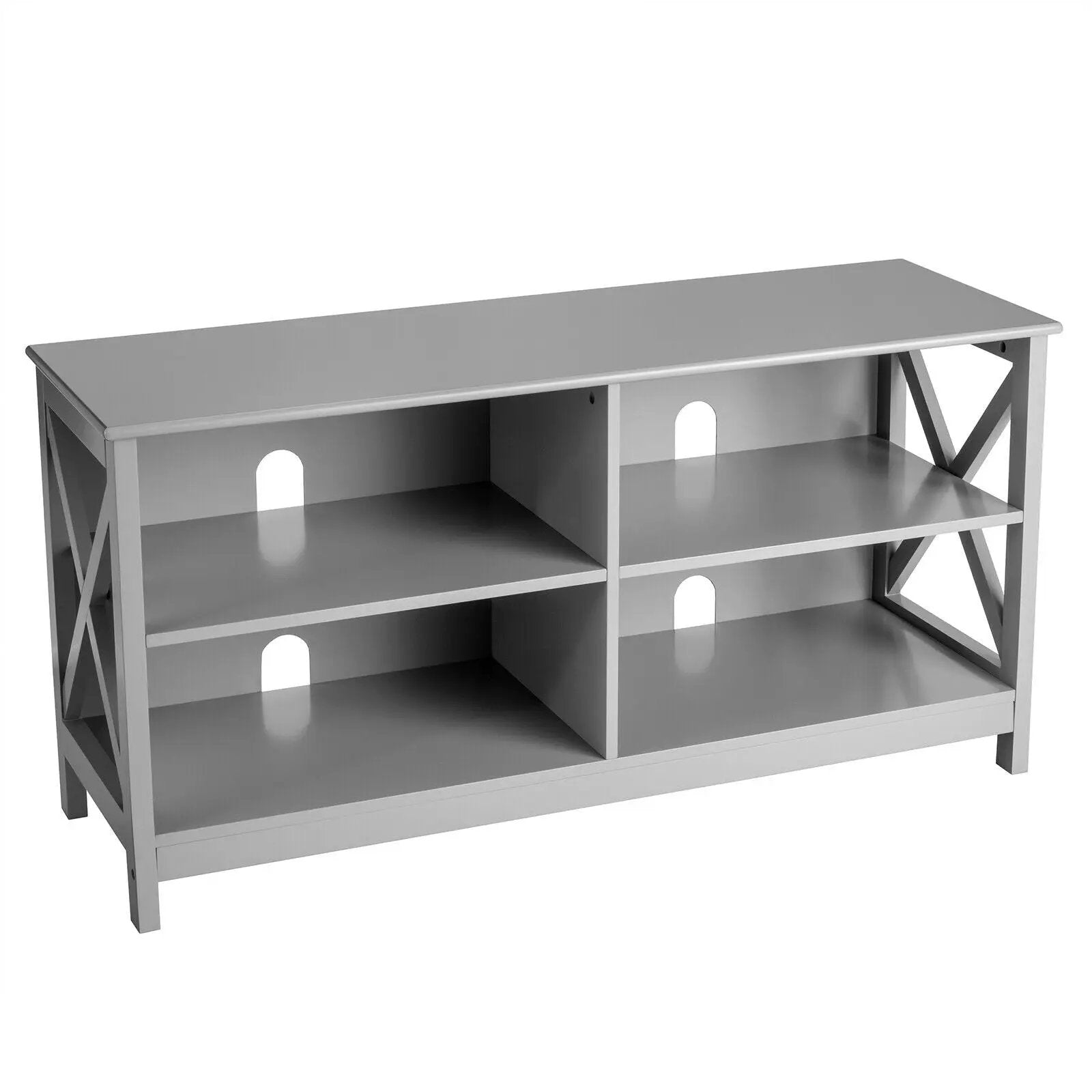 Wooden TV Stand Entertainment for TVs up to 55 Inch with X-Shaped Frame by DirectDeals